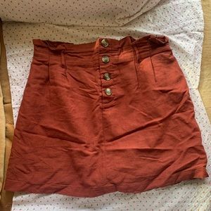 Cute flowy rusty orange belted skirt